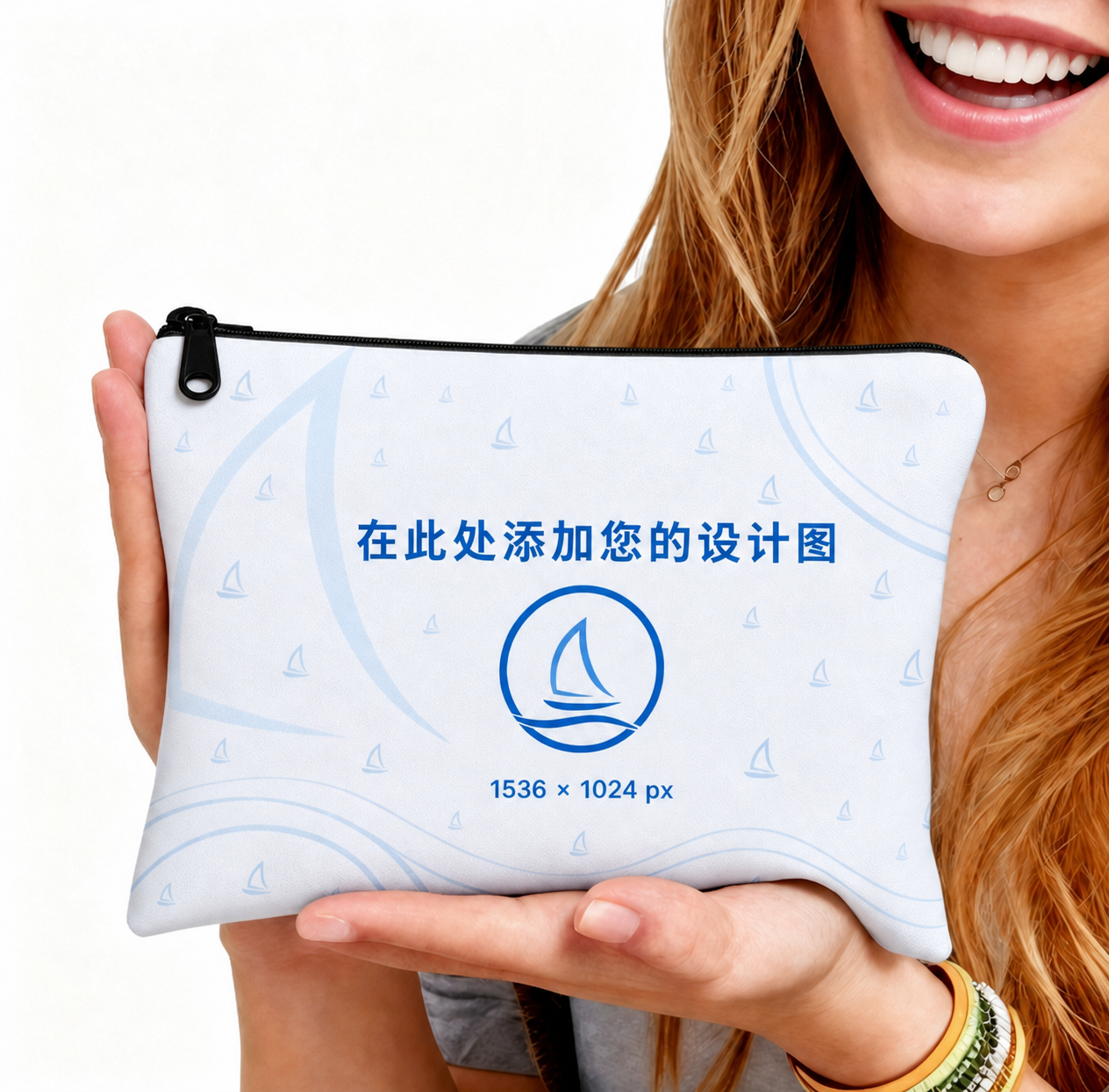 1PC 帆布 拉链化妆包